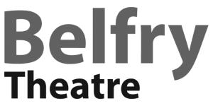Belfry Theatre wordmark in sans serif, the word Belfry is larger and in grey on top.