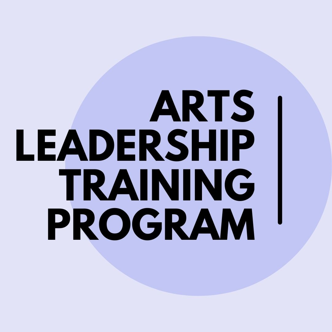 Arts Leadership Training Program wordmark over an indigo circle