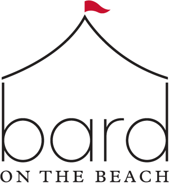 Bard on the Beach logo, the top of the word bard in all lowercase is a tent with a red flag on top