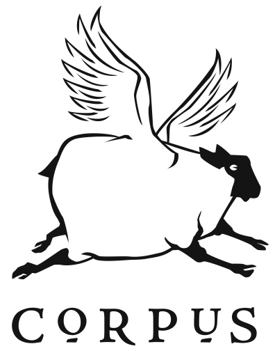 CORPUS Logo - There's a sheep with wings over the wordmark for CORPUS