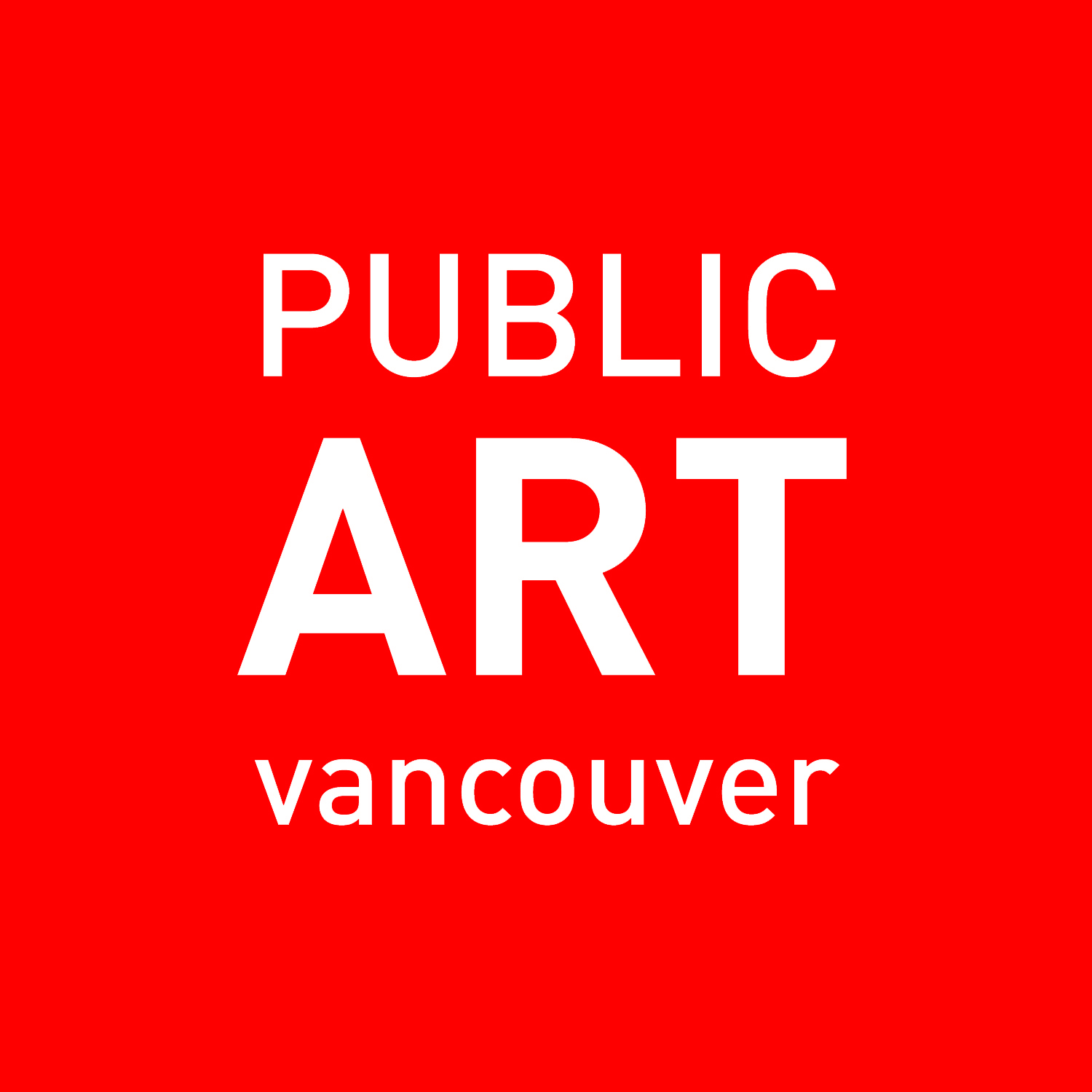 Public Art Vancouver Wordmark with Red background