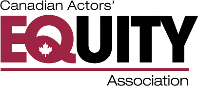 Equity logo with full title "Equity Actors' Association" and EQUITY in capital letters with a maple leaf in the Q