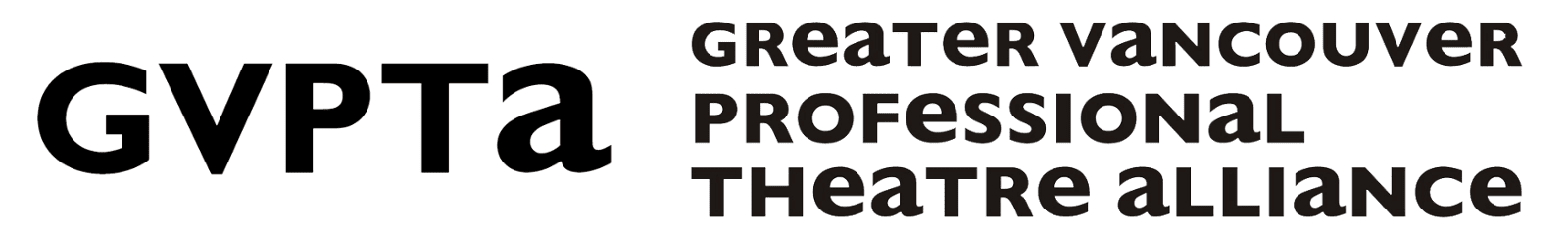 GVPTA greater vancouver professional theatre alliance wordmark. The vowels are all in lowercase.