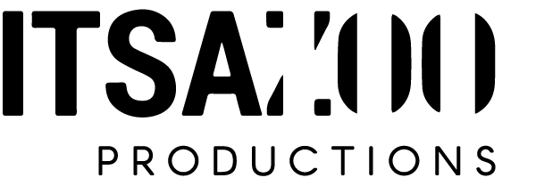 ITSAZOO Productions wordmark - the word Zoo has white bars over it