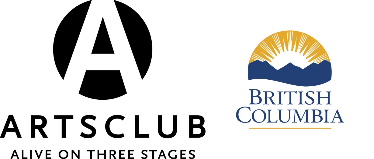 Arts Club Theatre Company Logo - an A cut out from a circle, and the wordmark below. To the right is the British Columbia logo.