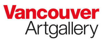 Vancouver Artgallery wordmark, the word Vancouver is in bold red, Artgallery in thin grey